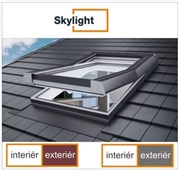 DOBROPLAST - SKYLIGHT plastové střešní okno PVC bílá 11/14 - 114/140cm